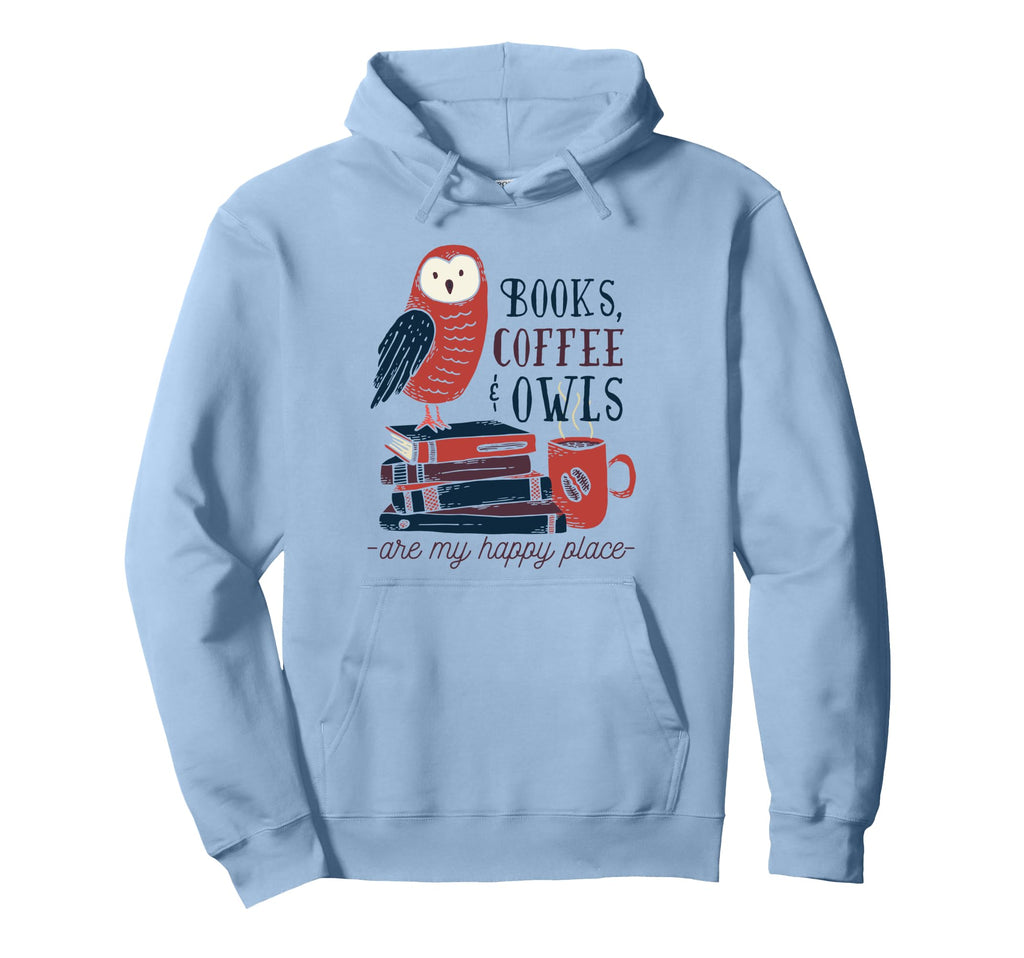 Funny Owl Coffee Book Nerd Caffeine Hoodie - Fun Novelty Design Men Women - T-Shirt, Sweatshirt, Hoodie