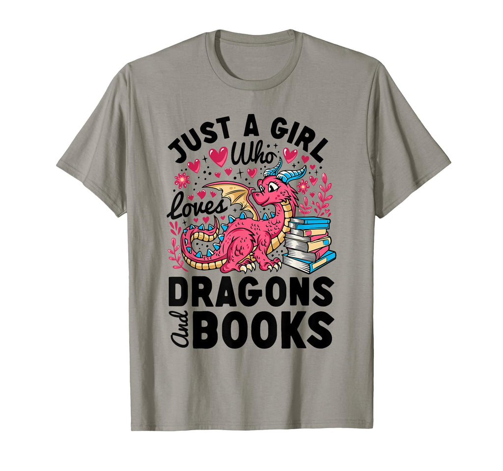 Just Who Loves Dragons Books Dragon T-Shirt - Aesthetic Graphic for Adults - T-Shirt, Sweatshirt, Hoodie