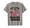 Just Who Loves Dragons Books Dragon T-Shirt - Aesthetic Graphic for Adults - T-Shirt, Sweatshirt, Hoodie