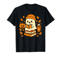 Ghost Reading Book Lover Halloween T-Shirt - Minimalist Print Unisex - T-Shirt, Sweatshirt, Hoodie