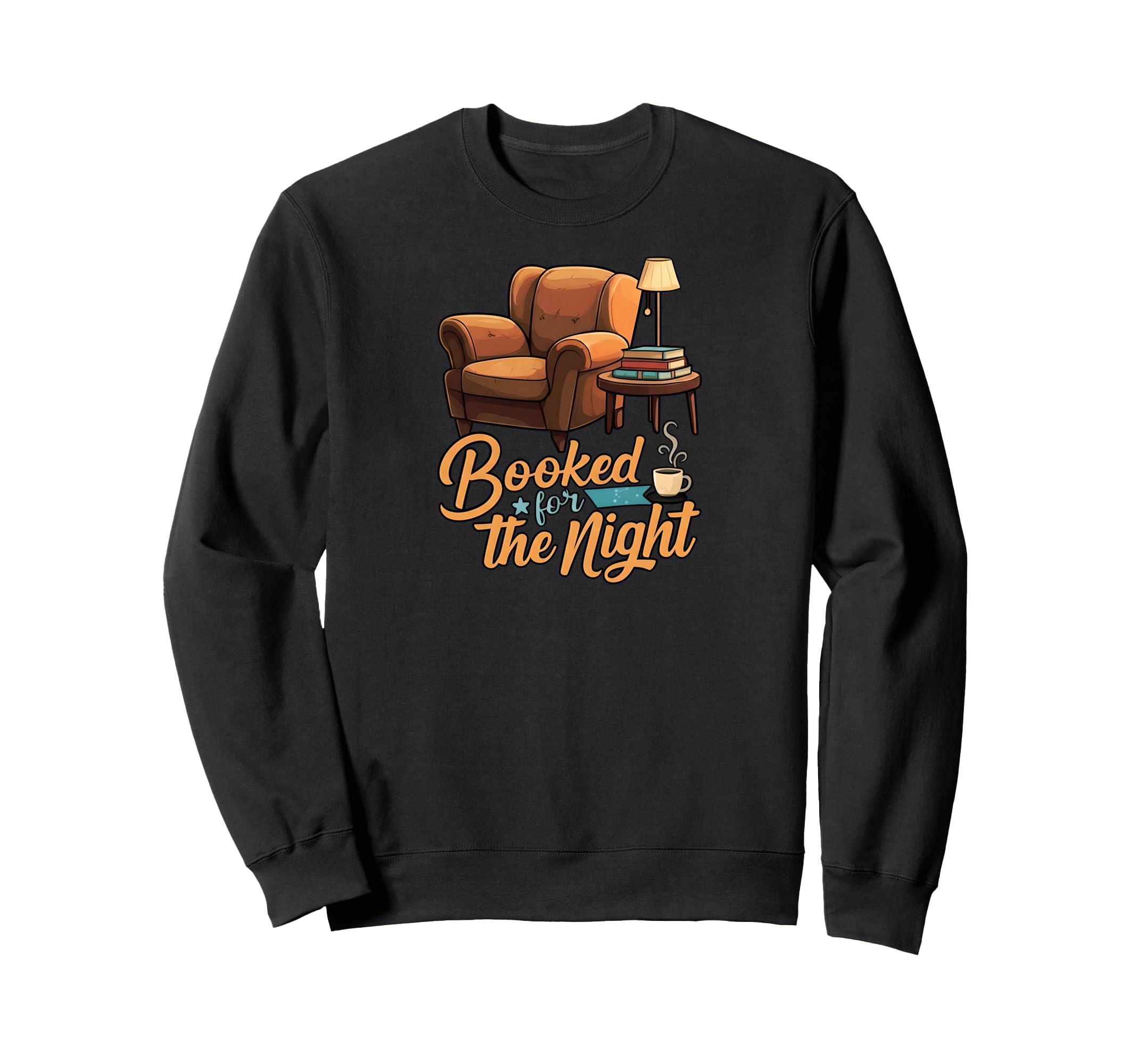 Booked Night Reading Cozy Book Sweatshirt - Minimalist Print Men Women - T-Shirt, Sweatshirt, Hoodie