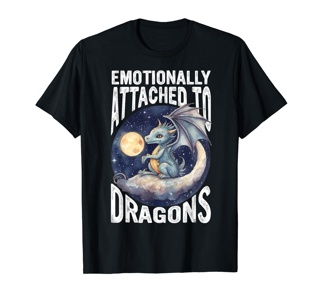 Emotionally Attached To Dragons Books T-Shirt - Novelty Apparel for Adults - T-Shirt, Sweatshirt, Hoodie