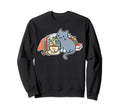 Cat Books And Coffe Sweatshirt - Casual Everyday Wear Unisex - T-Shirt, Sweatshirt, Hoodie