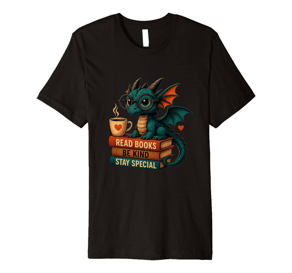 Book Lovers Reading Dragon Reading T-Shirt - Fun Novelty Design Unisex - T-Shirt, Sweatshirt, Hoodie