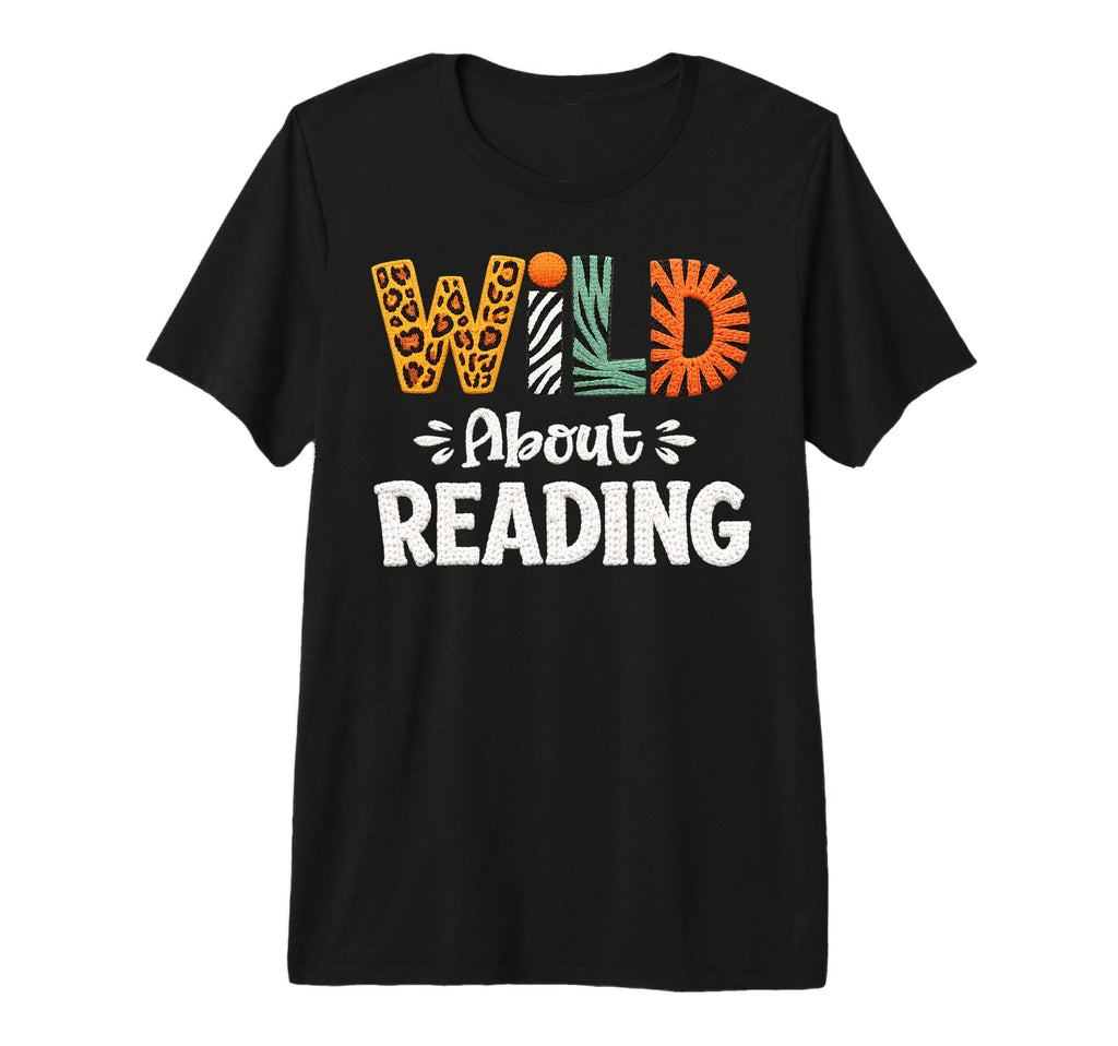 Wild About Reading Wild Animals Book T-Shirt - Custom Art Print Unisex - T-Shirt, Sweatshirt, Hoodie