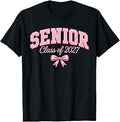 Senior 2027 Class of 2027 Coquette Pink Bow Graduation 2027 T-Shirt Unisex T-shirt, Sweatshirt, Hoodie, Long Sleeve Tee - T-Shirt, Sweatshirt, Hoodie
