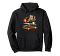 Cat Book Reading Coffee Lover Books Hoodie - Trendy Graphic for Adults - T-Shirt, Sweatshirt, Hoodie