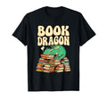Book Dragon Sleeping Books Fantasy T-Shirt - Fun Novelty Design Men Women - T-Shirt, Sweatshirt, Hoodie
