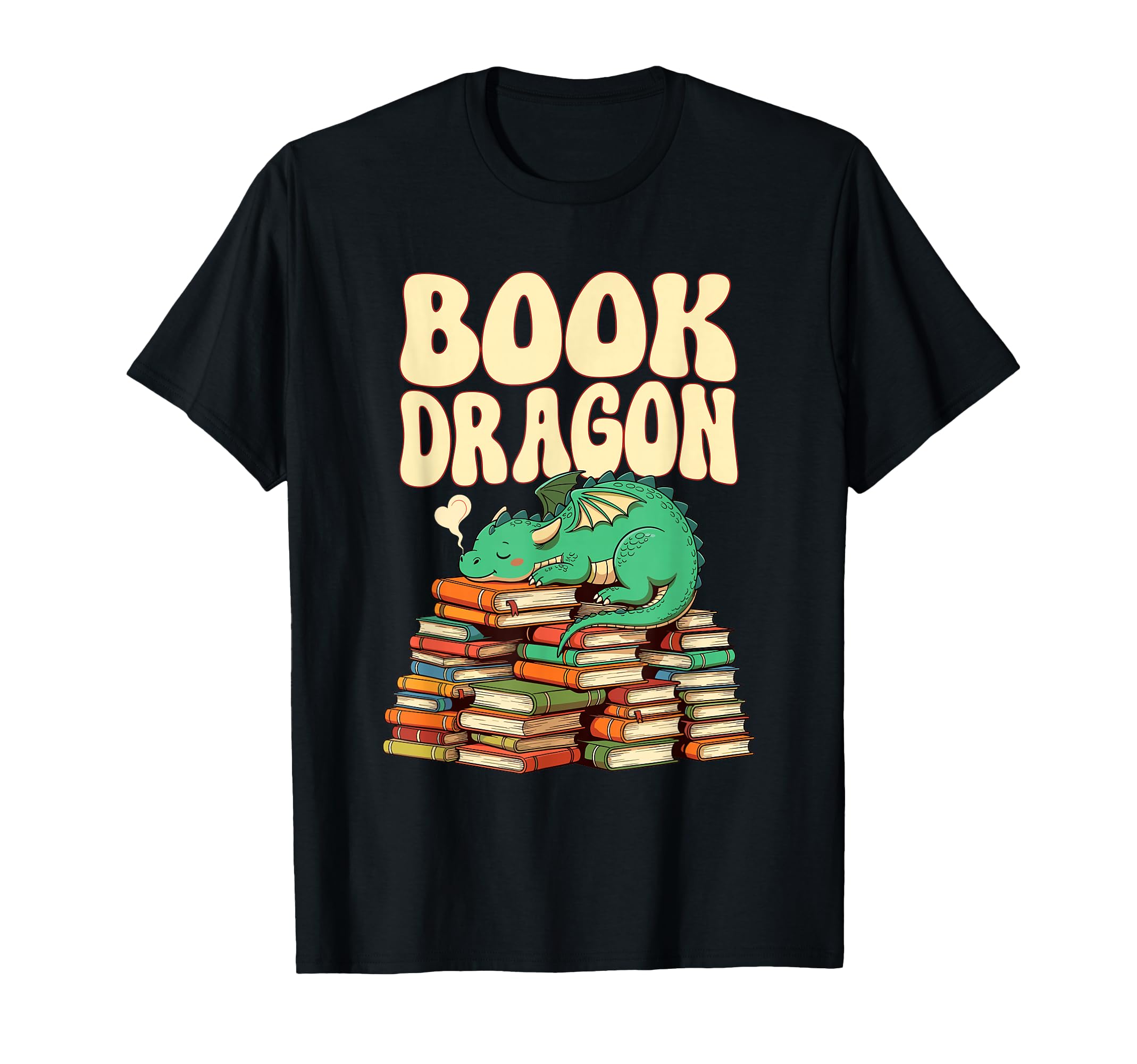 Book Dragon Sleeping Books Fantasy T-Shirt - Fun Novelty Design Men Women - T-Shirt, Sweatshirt, Hoodie