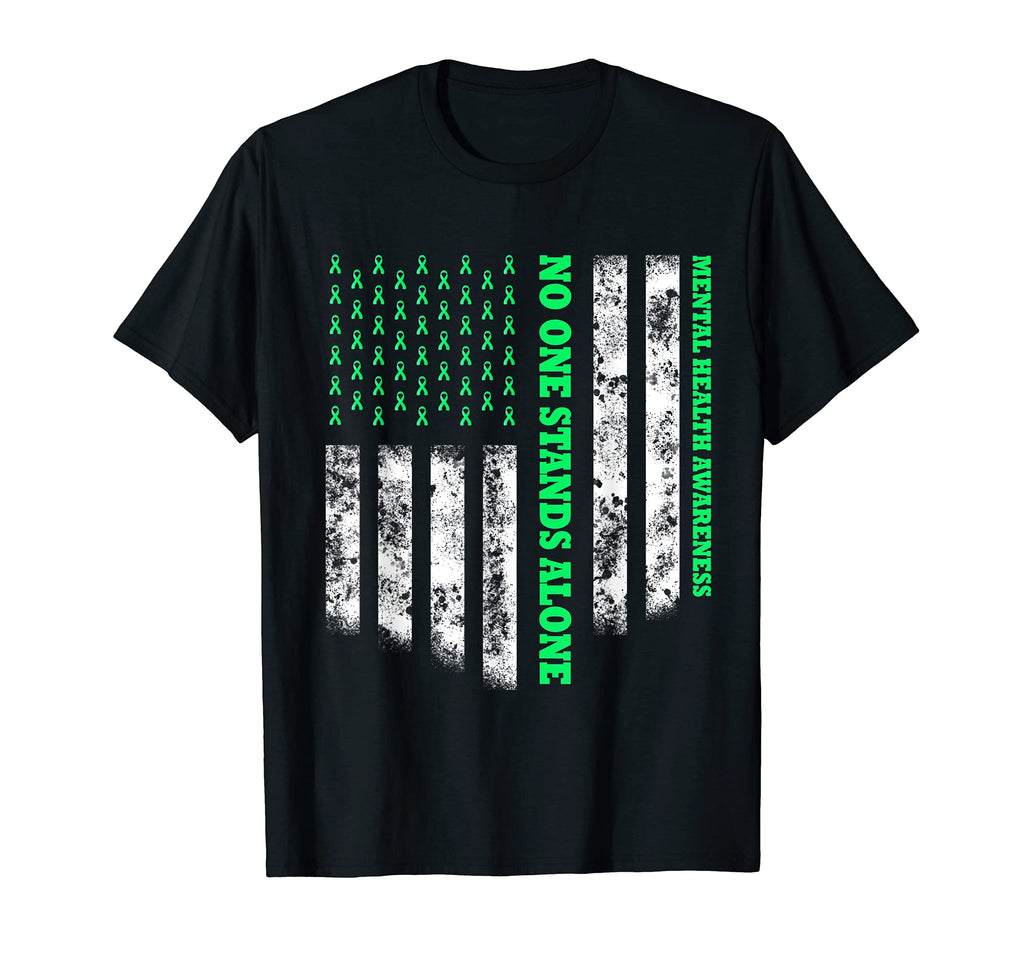 No One Stands Alone Usa Flag Mental T-Shirt - Streetwear Style for Adults - T-Shirt, Sweatshirt, Hoodie