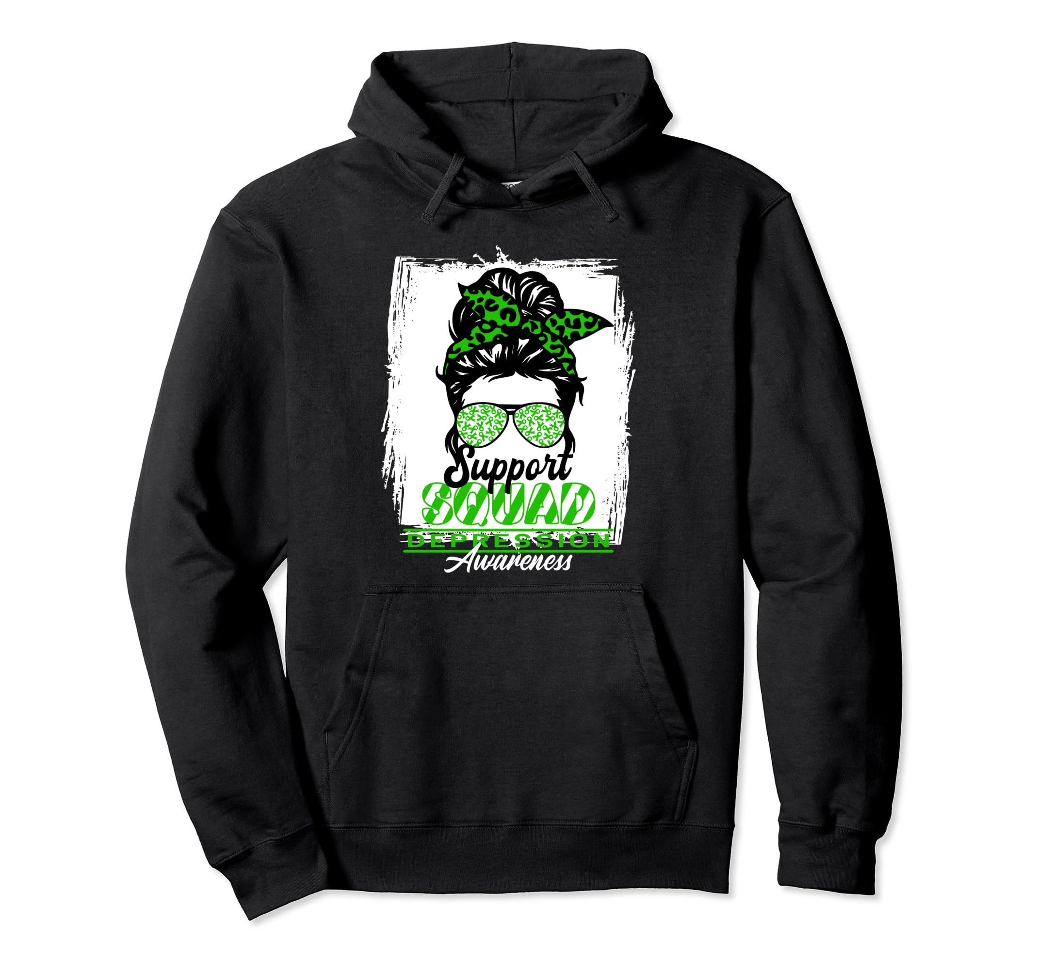 Messy Bun Support Awareness Squad I Hoodie - Aesthetic Graphic Men Women - T-Shirt, Sweatshirt, Hoodie
