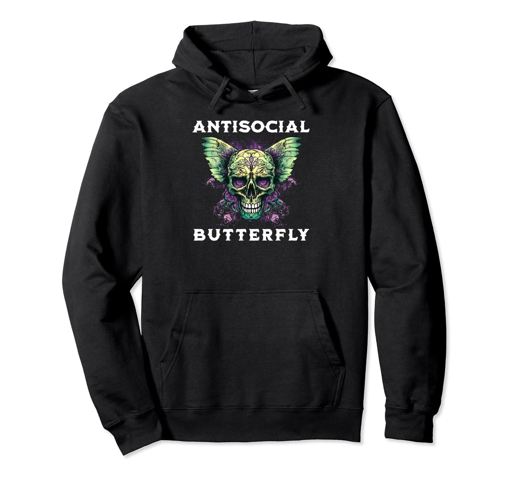 Antisocial Butterfly Funny Butterfly Hoodie - Fun Novelty Design Unisex - T-Shirt, Sweatshirt, Hoodie