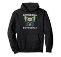 Antisocial Butterfly Funny Butterfly Hoodie - Fun Novelty Design Unisex - T-Shirt, Sweatshirt, Hoodie