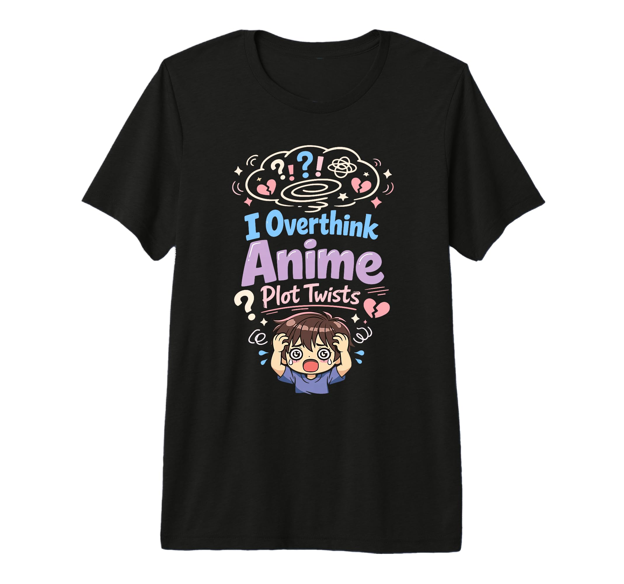 Anime Anxiety Overthinking Weeb T-Shirt - Minimalist Print Men Women - T-Shirt, Sweatshirt, Hoodie