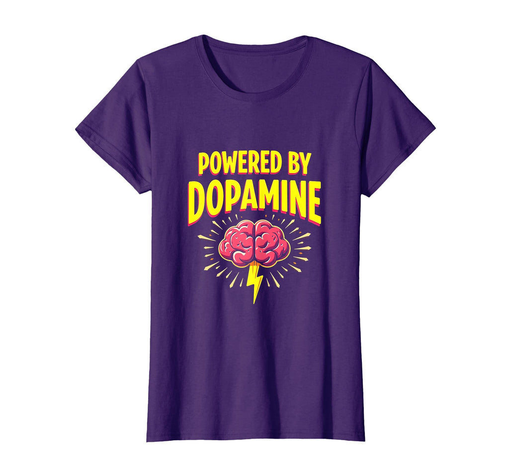Powered Dopamine Adhd Brain T-Shirt - Casual Everyday Wear Unisex - T-Shirt, Sweatshirt, Hoodie