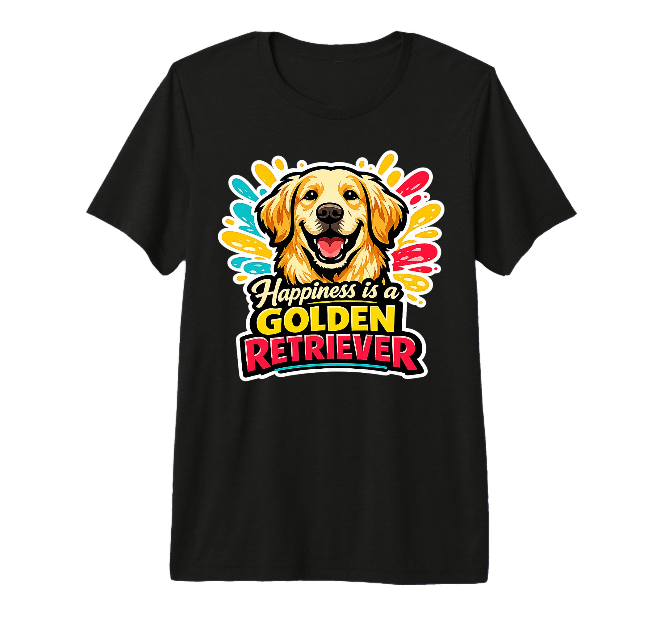 Happiness Is Golden Retreiver Dog T-Shirt - Unique Graphic for Adults - T-Shirt, Sweatshirt, Hoodie