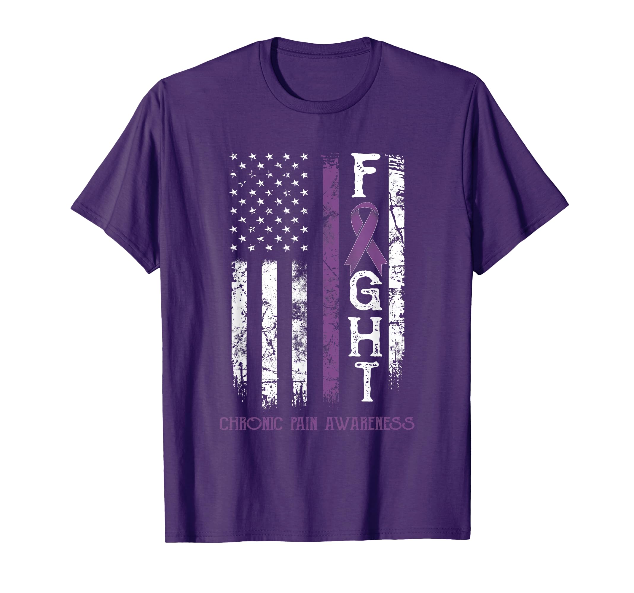 Chronic Pain Warrior Us Flag T-Shirt - Fun Novelty Design for Adults - T-Shirt, Sweatshirt, Hoodie