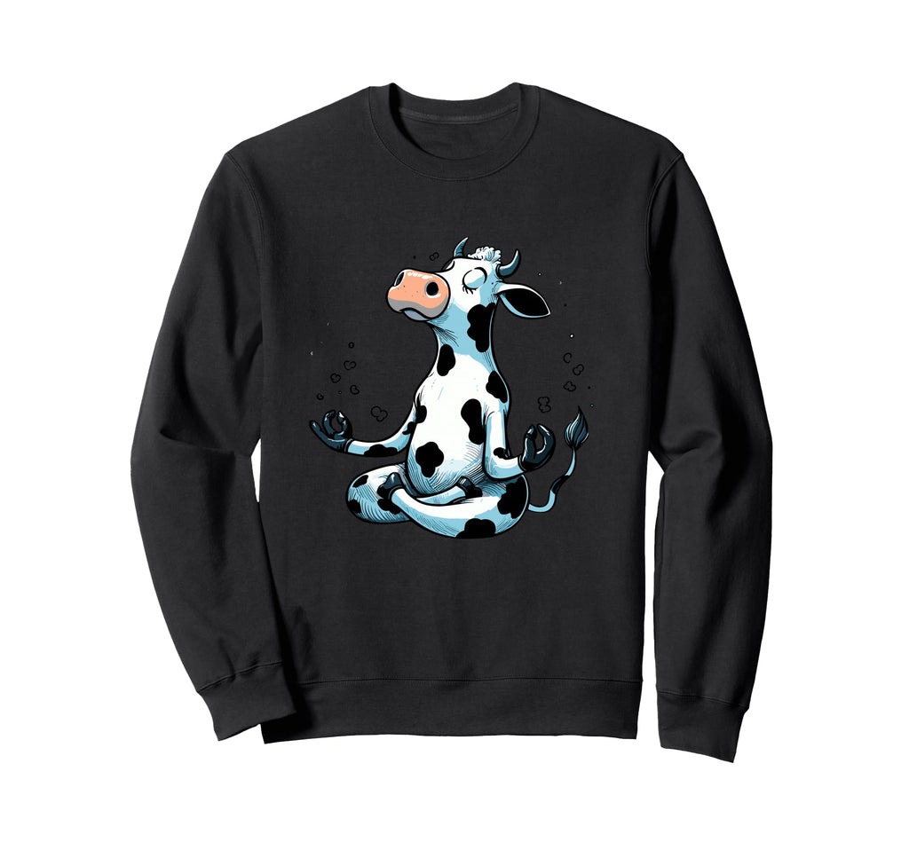 Meditation Cow Yoga Pose Relaxing Sweatshirt - Unique Graphic for Adults - T-Shirt, Sweatshirt, Hoodie