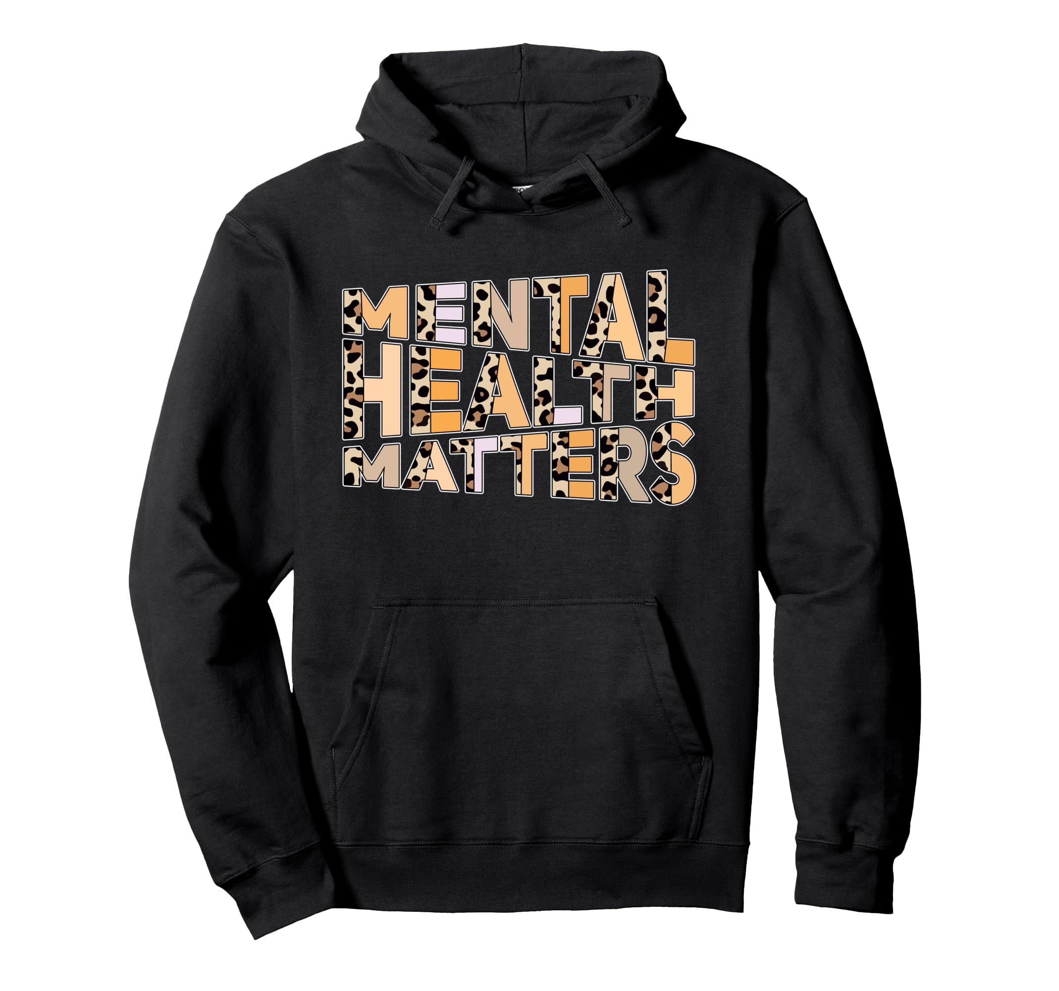 Mental Health Matters Leopard Mental Hoodie - Trendy Graphic for Adults - T-Shirt, Sweatshirt, Hoodie