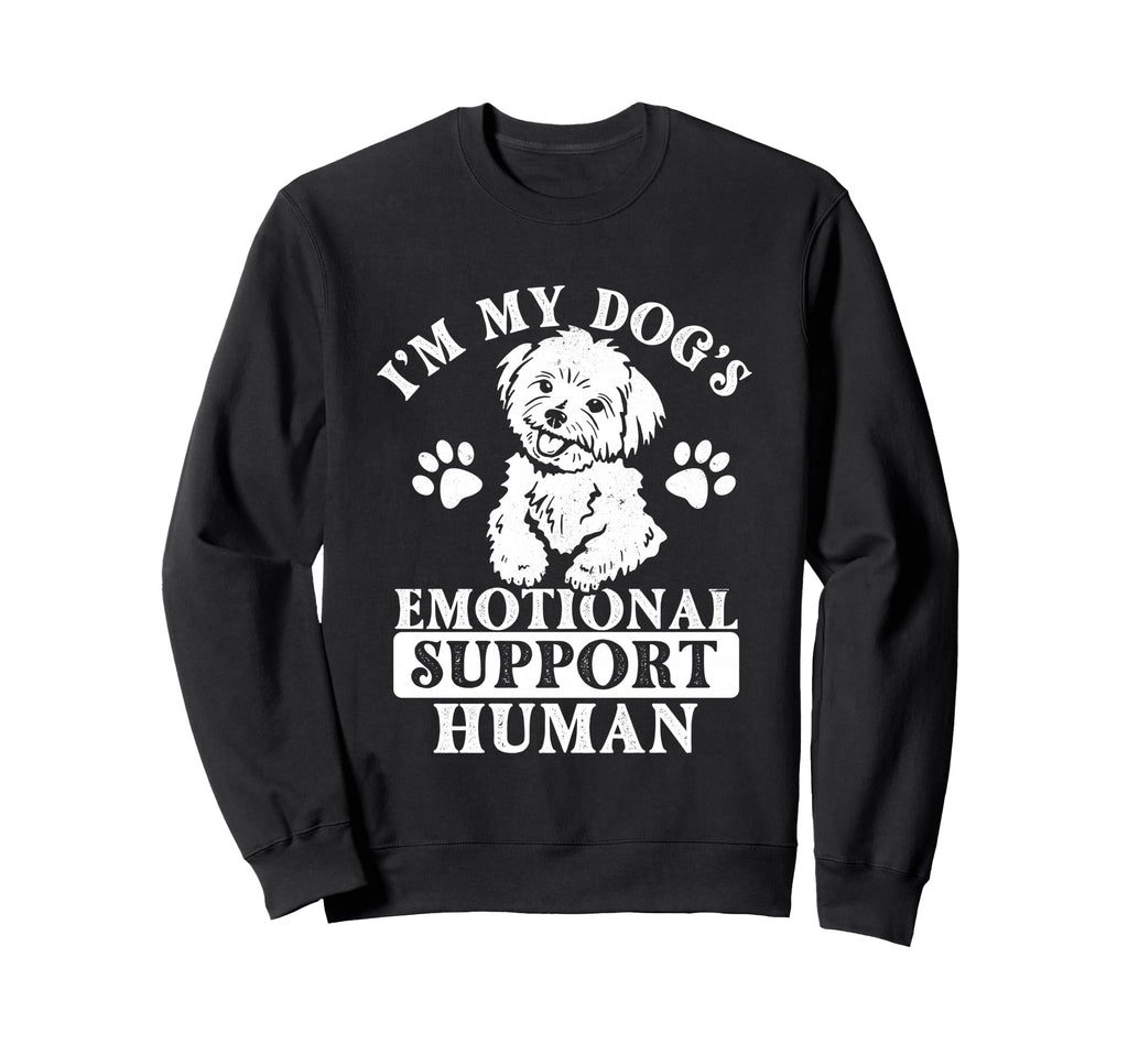 Im My Dogs Emotional Support Human Sweatshirt - Minimalist Print Men Women - T-Shirt, Sweatshirt, Hoodie