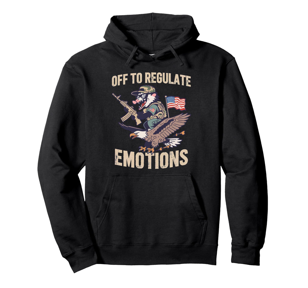 Off To Regulate Emotions Opossum Self Hoodie - Novelty Apparel Men Women - T-Shirt, Sweatshirt, Hoodie