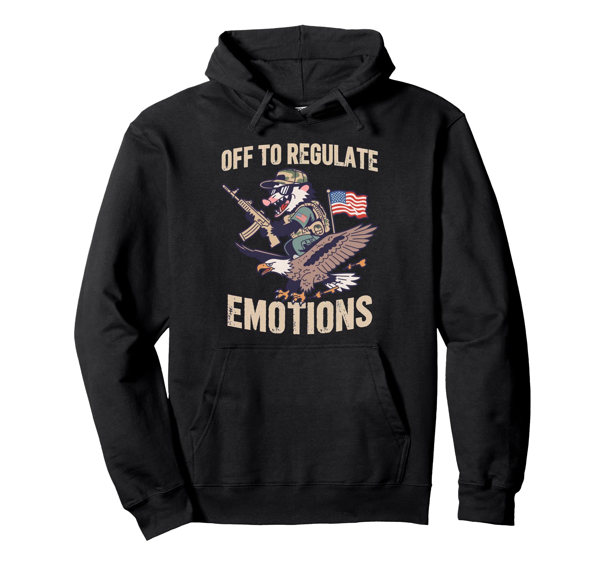 Off To Regulate Emotions Opossum Self Hoodie - Novelty Apparel Men Women - T-Shirt, Sweatshirt, Hoodie