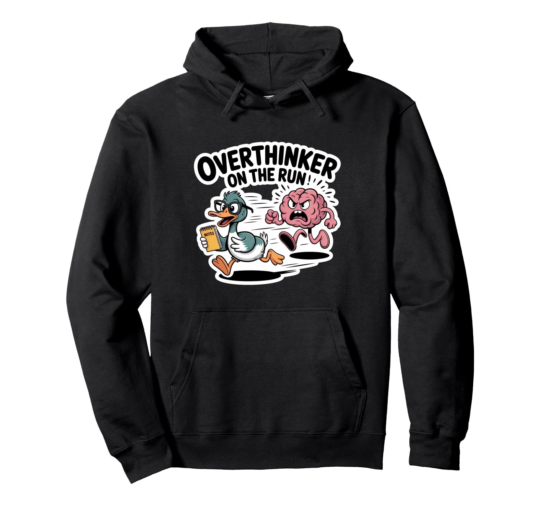 Overthinker Run Duck Hoodie - Unique Graphic Men Women - T-Shirt, Sweatshirt, Hoodie
