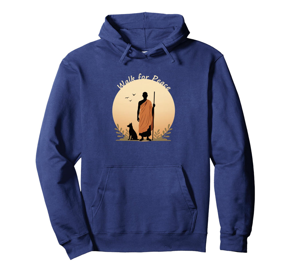 Walk Peace Mindful Dog Walking Yoga Hoodie - Graphic Print Unisex - T-Shirt, Sweatshirt, Hoodie