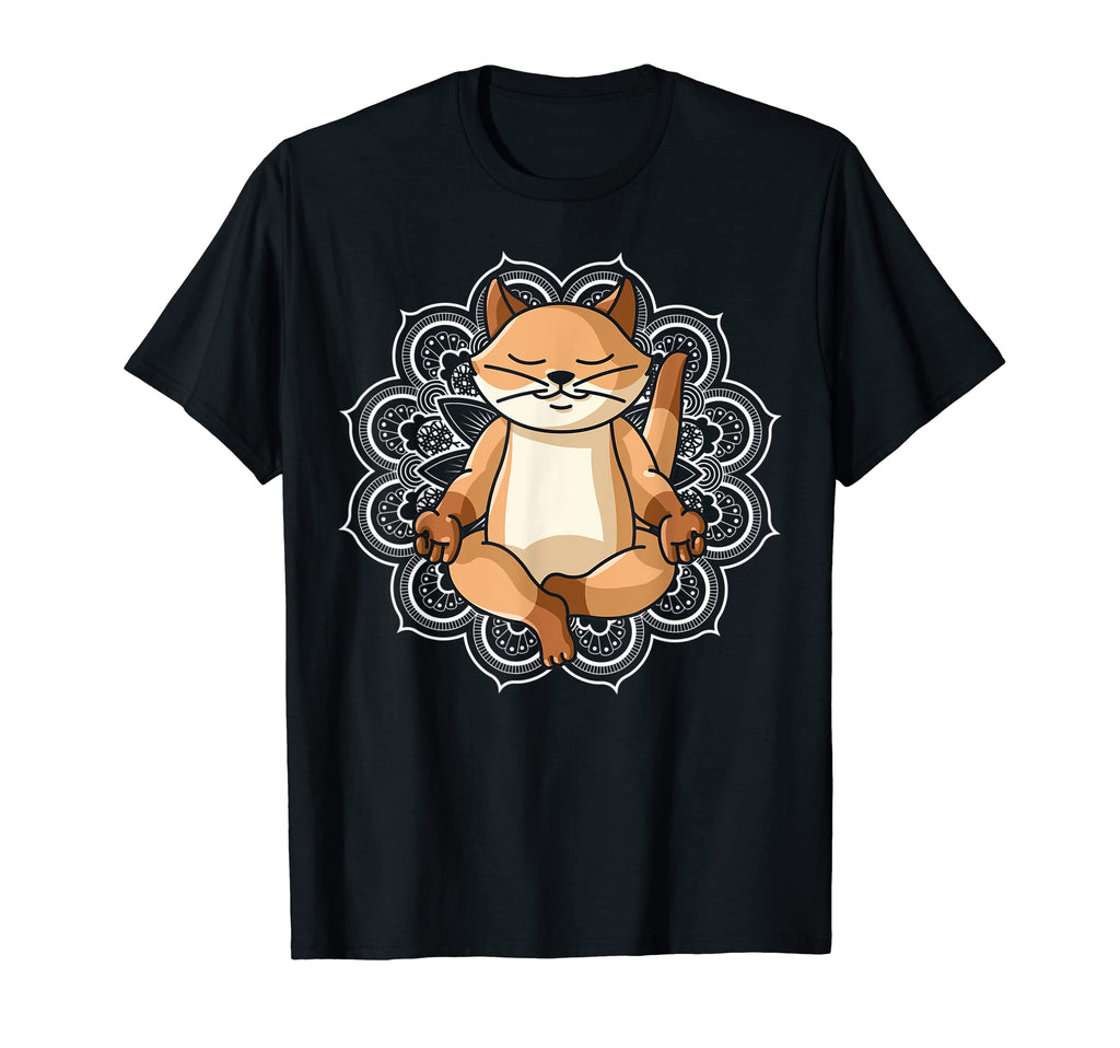 Funny Cat Meditation Yoga Zen T-Shirt - Custom Art Print Unisex - T-Shirt, Sweatshirt, Hoodie