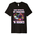Easily Distracted Dragons N Books T-Shirt - Unique Graphic for Adults - T-Shirt, Sweatshirt, Hoodie