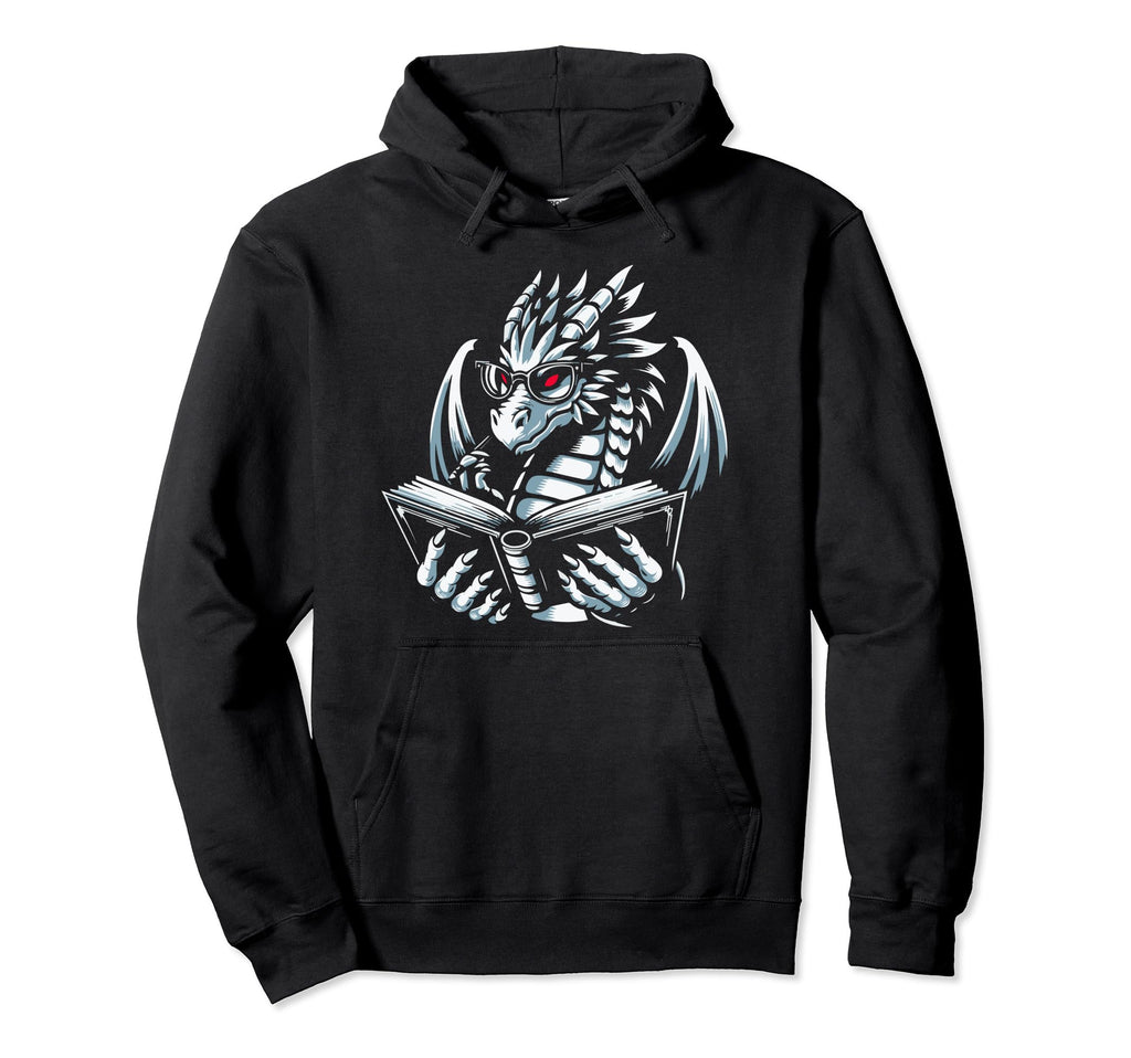 Dragon Reading Book Dragon Hoodie - Casual Everyday Wear Men Women - T-Shirt, Sweatshirt, Hoodie