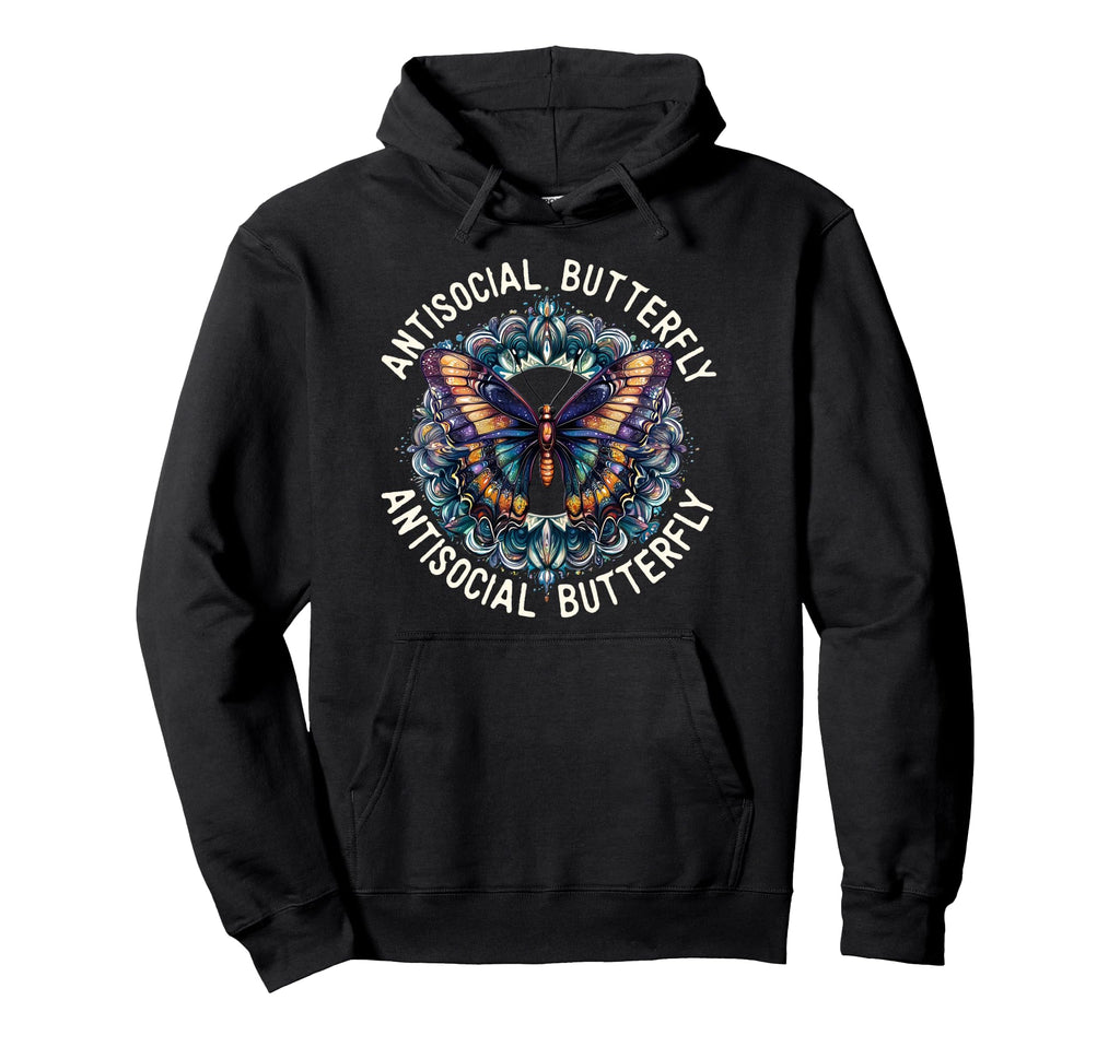 Antisocial Butterfly Hoodie - Graphic Print Men Women - T-Shirt, Sweatshirt, Hoodie