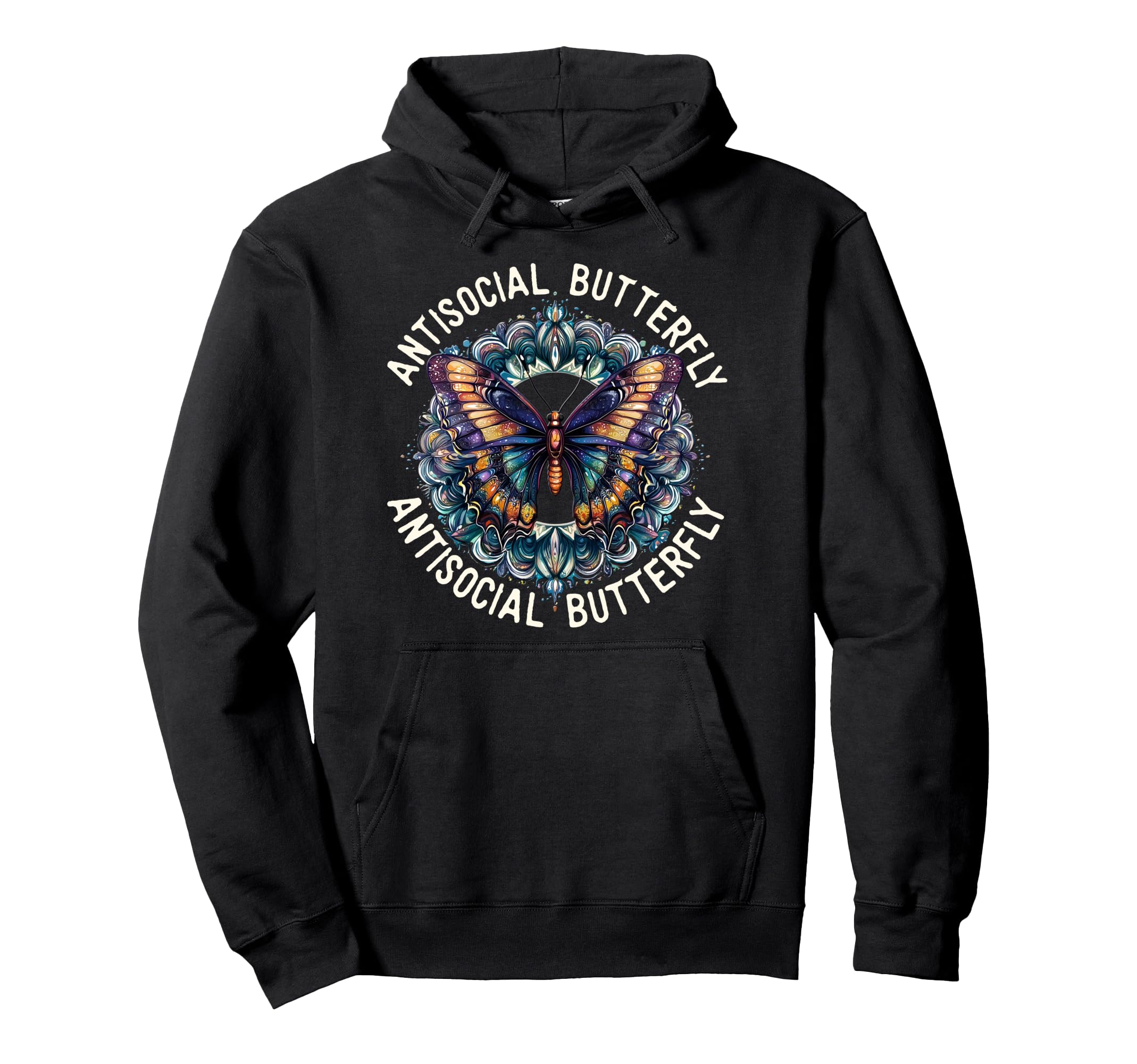 Antisocial Butterfly Hoodie - Graphic Print Men Women - T-Shirt, Sweatshirt, Hoodie