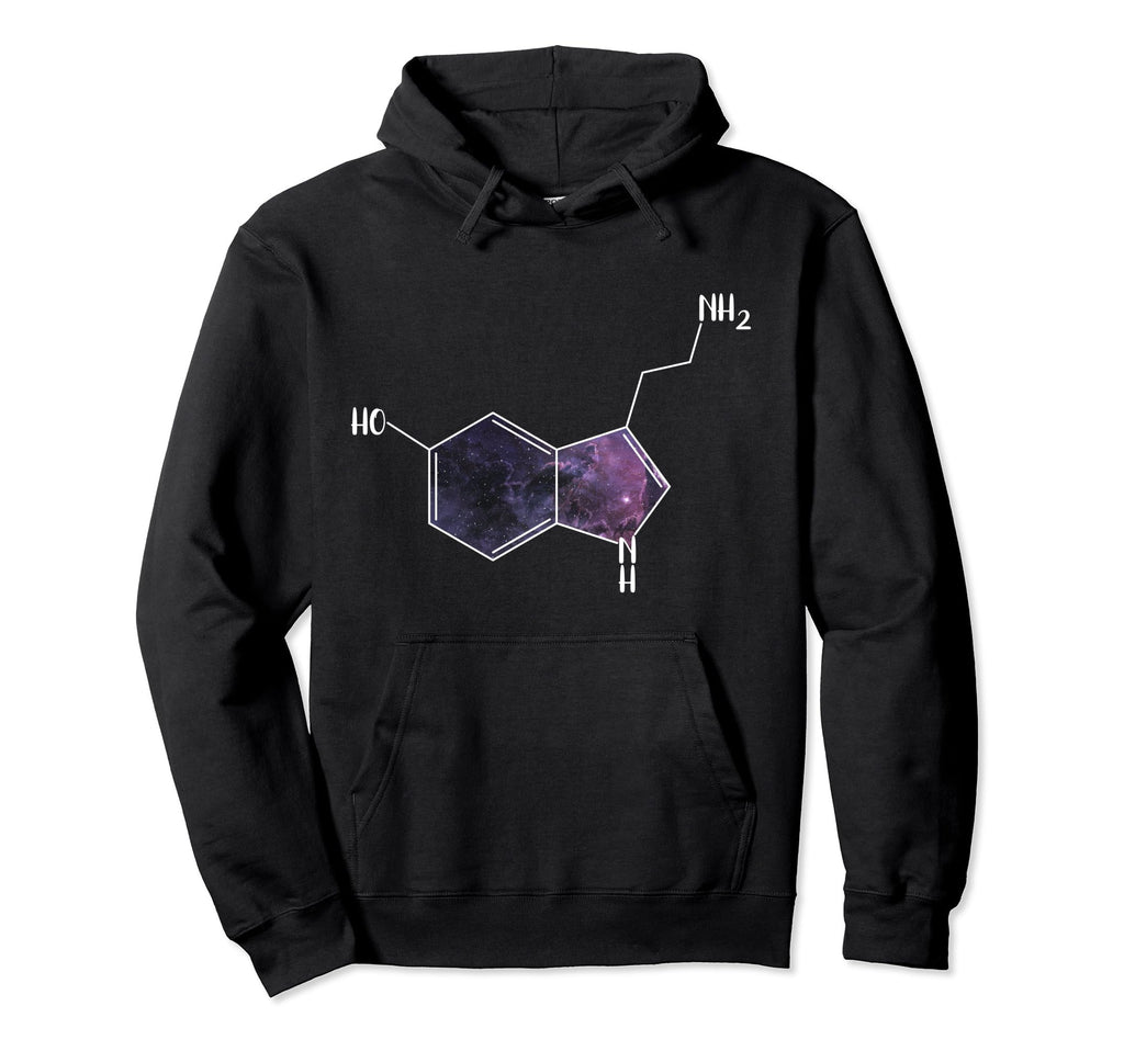 Serotonin Molecule Structure Happiness Hoodie - Minimalist Print Men Women - T-Shirt, Sweatshirt, Hoodie