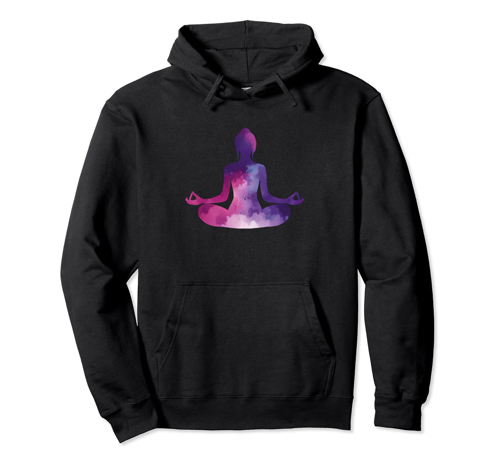 Colorful Yoga Meditation Pose Hoodie - Unique Graphic Unisex - T-Shirt, Sweatshirt, Hoodie