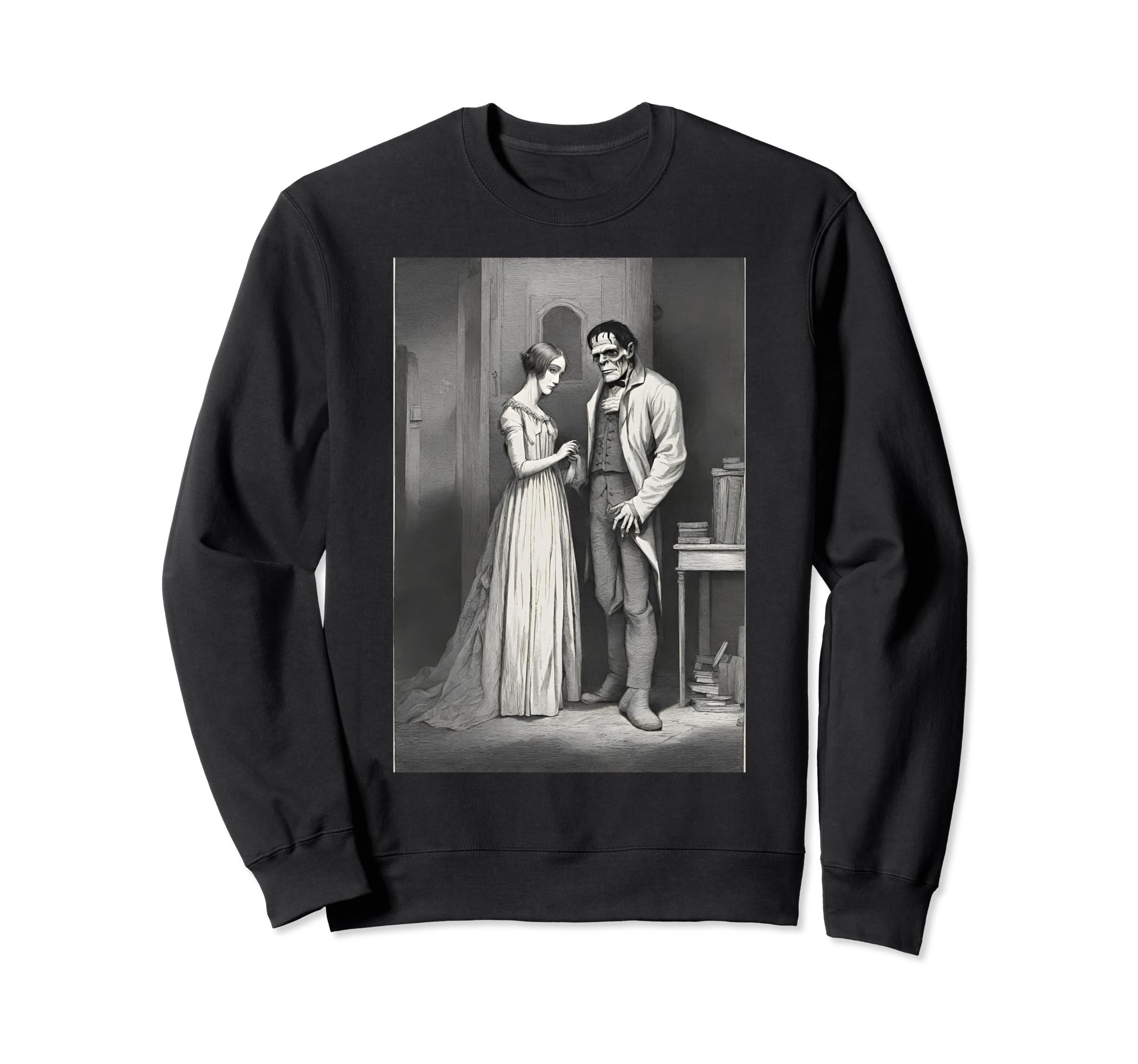 Mary Shelley Meets Monster Sweatshirt - Casual Everyday Wear Unisex - T-Shirt, Sweatshirt, Hoodie