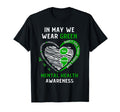Heart I Wear Green Mental Health T-Shirt - Unique Graphic Men Women - T-Shirt, Sweatshirt, Hoodie