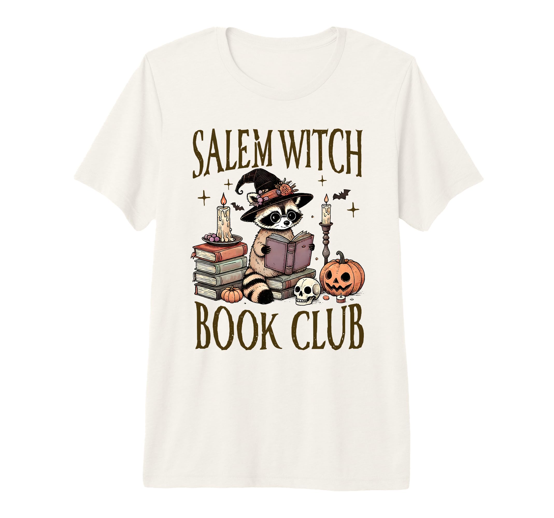 Salem Witch Book Club Funny Raccoon T-Shirt - Casual Everyday Wear Unisex - T-Shirt, Sweatshirt, Hoodie
