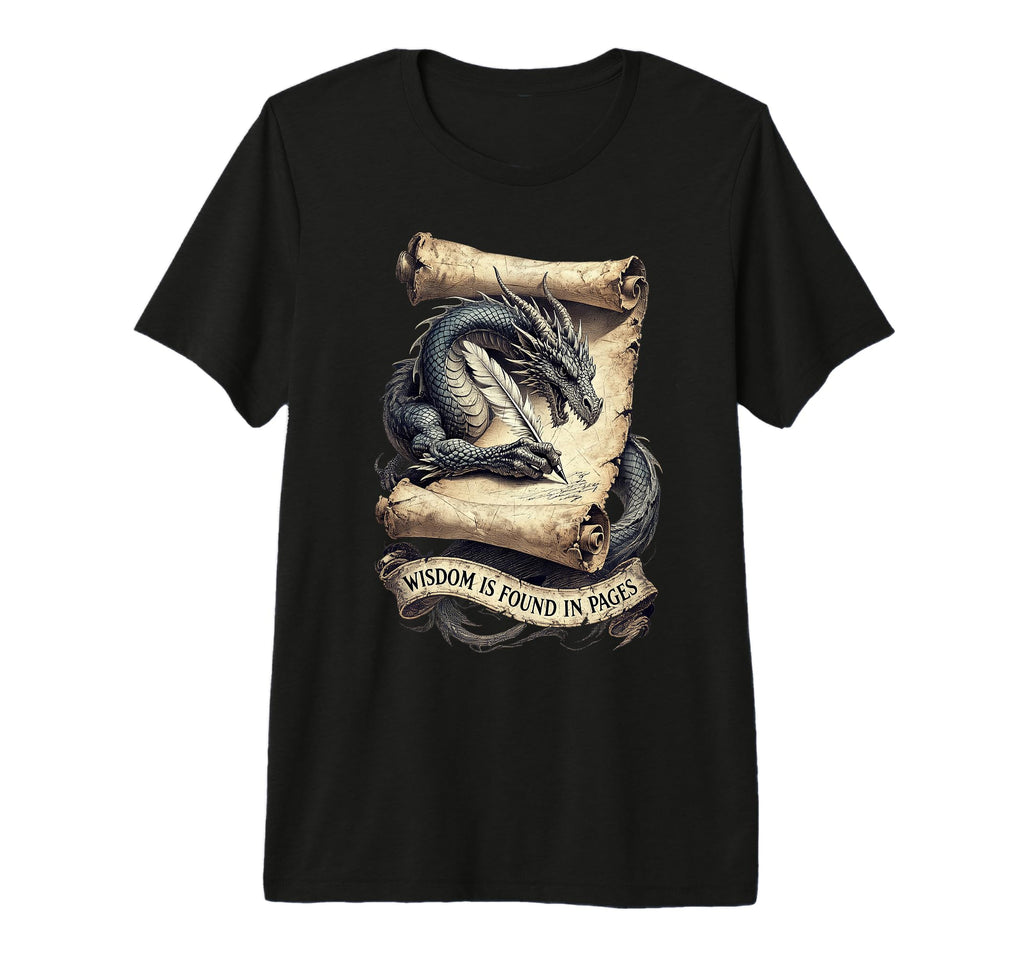 Dragon Reading Book Lover Wisdom T-Shirt - Trendy Graphic Men Women - T-Shirt, Sweatshirt, Hoodie