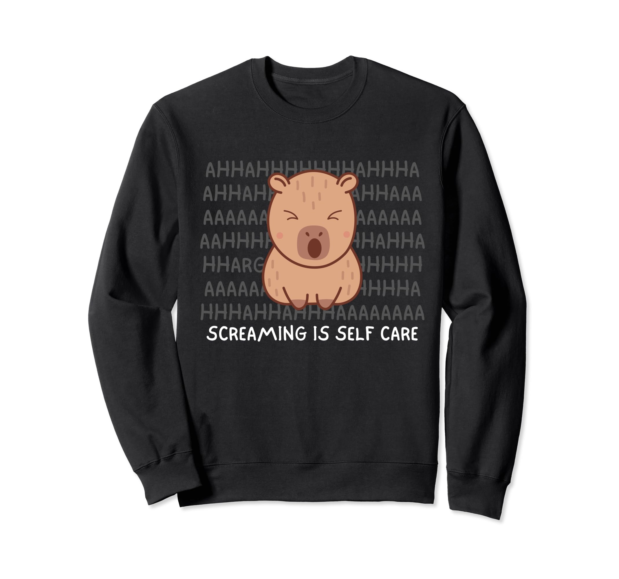 Screaming Is Self Care Capybara Sweatshirt - Custom Art Print Unisex - T-Shirt, Sweatshirt, Hoodie