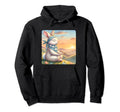 Rabbit Practicing Meditation Atop Hoodie - Minimalist Print for Adults - T-Shirt, Sweatshirt, Hoodie