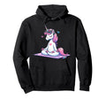 Meditation Unicorn Yoga Pose Relaxing Animal Hoodie - Graphic Print Unisex - T-Shirt, Sweatshirt, Hoodie