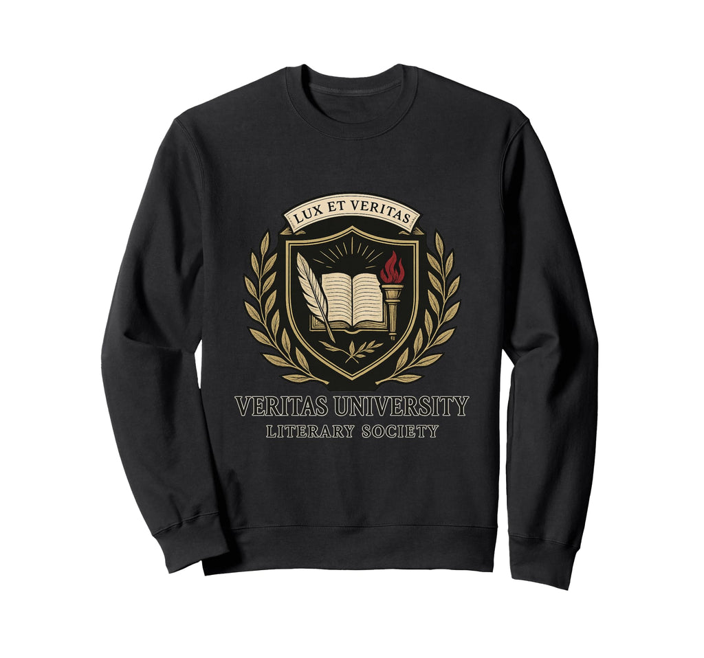 Dark Academia Crest Veritas Sweatshirt - Graphic Print for Adults - T-Shirt, Sweatshirt, Hoodie