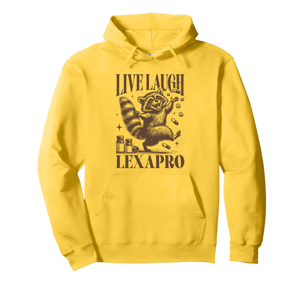 Live Laugh Lexapro Groovy Mental Health Hoodie - Minimalist Print Unisex - T-Shirt, Sweatshirt, Hoodie
