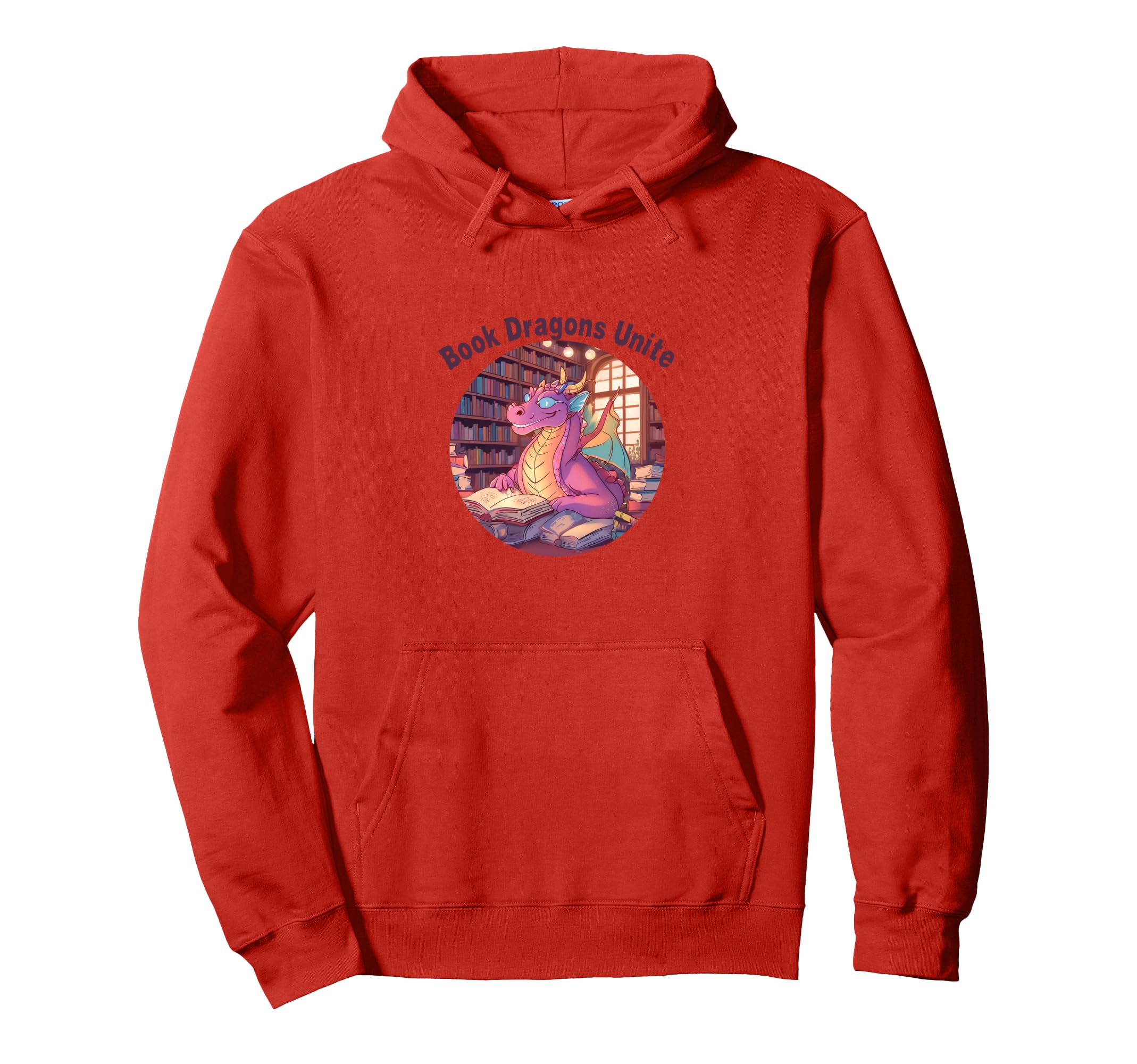 Book Dragons Unite Reading Fantasy Hoodie - Graphic Print for Adults - T-Shirt, Sweatshirt, Hoodie
