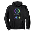 Answer Is Love Chakra Spiritual Meditation Hoodie - Graphic Print Unisex - T-Shirt, Sweatshirt, Hoodie