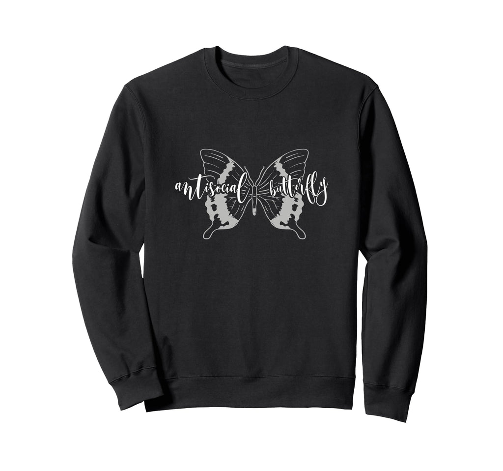 Anti Social Butterfly Funny Sweatshirt - Custom Art Print for Adults - T-Shirt, Sweatshirt, Hoodie
