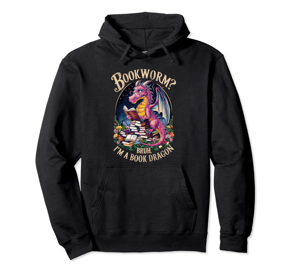 Librarian Gothic Bruh Book Dragon Hoodie - Novelty Apparel for Adults - T-Shirt, Sweatshirt, Hoodie