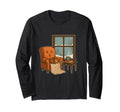 Cozy Chair Cat Window Snow Holiday Sweatshirt - Graphic Print Men Women - T-Shirt, Sweatshirt, Hoodie