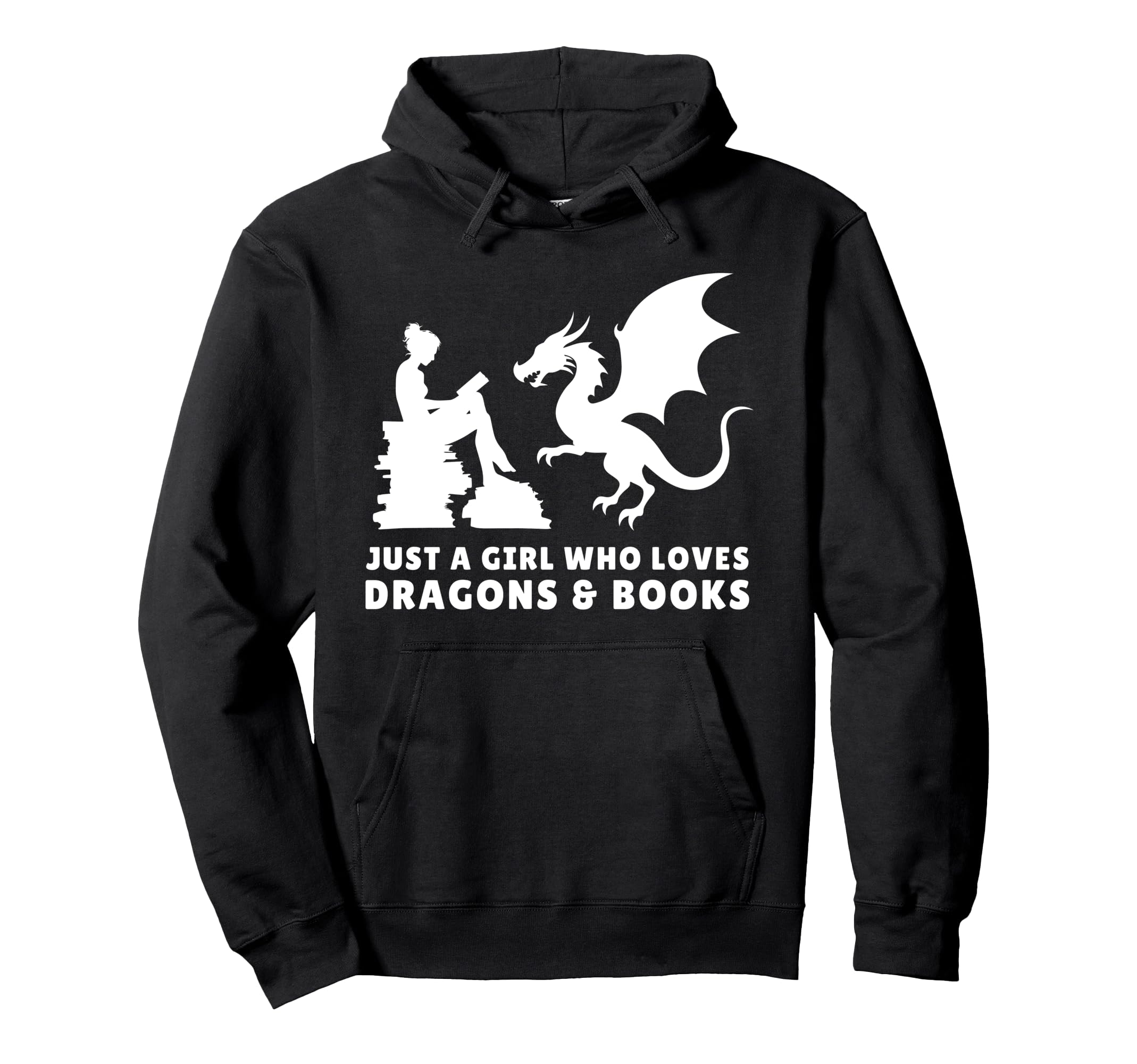 Just Who Loves Dragons And Books Book Reading Hoodie - Graphic Print Unisex - T-Shirt, Sweatshirt, Hoodie